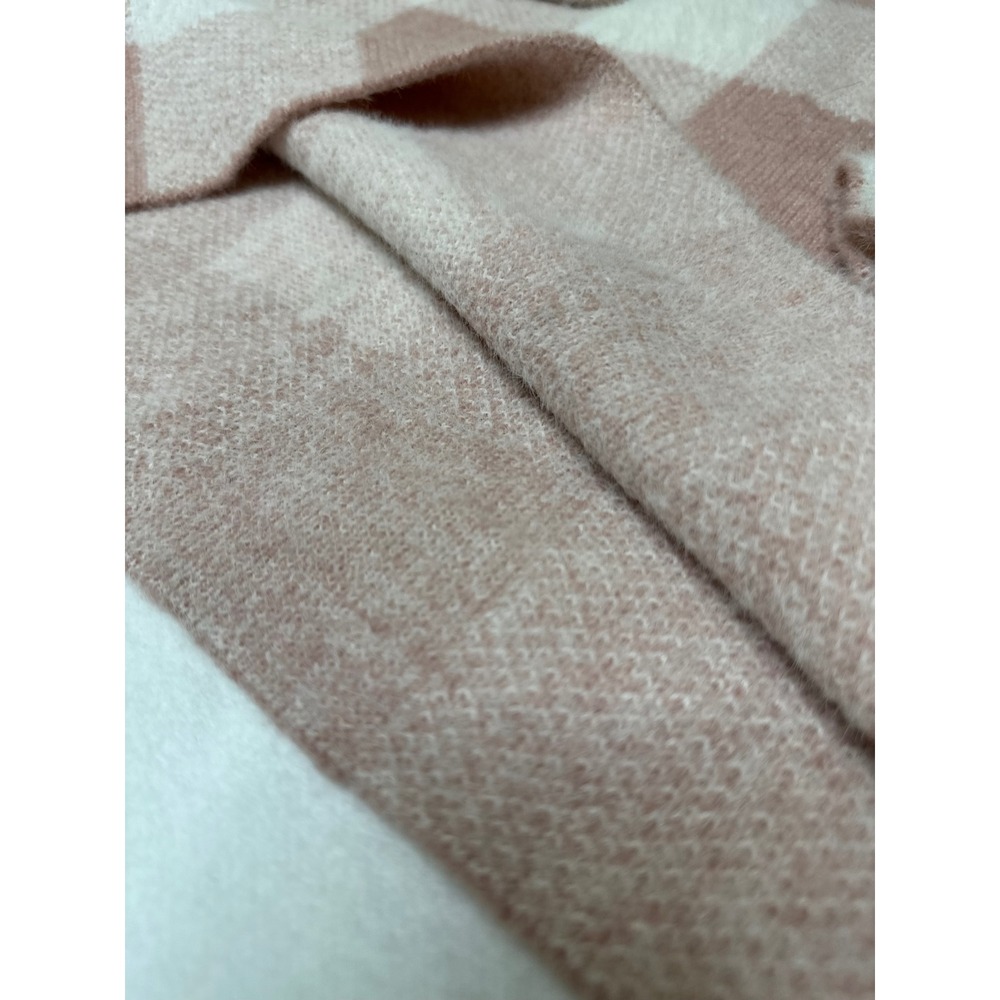 89th + Madison Womens Pink Plaid Mock Neck Fuzzy Knit Sweater Small - Picture 8 of 9